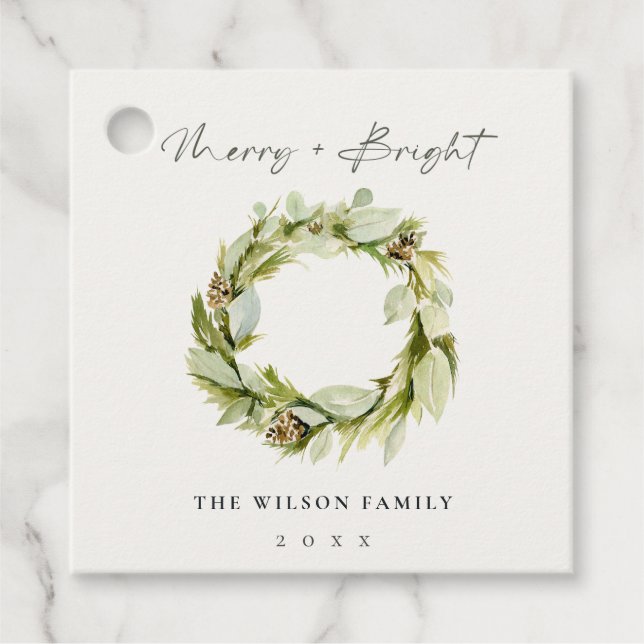 Foliage Winter Wandery & Bright jul Holl Gåvor Etiketter (Framsida)