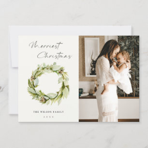 Foliage Winter Winterand Merriest julfoto Julkort