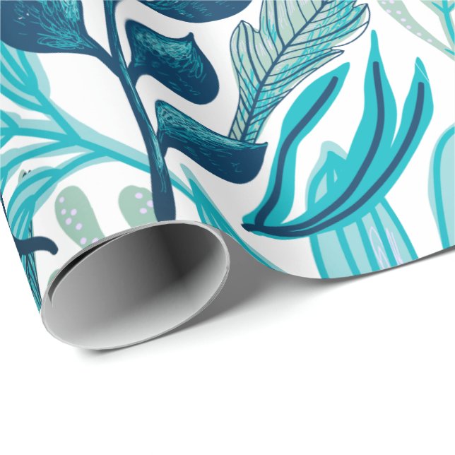 Foliatdesign i tropiska naturtyper presentpapper (Rullad Hörn)