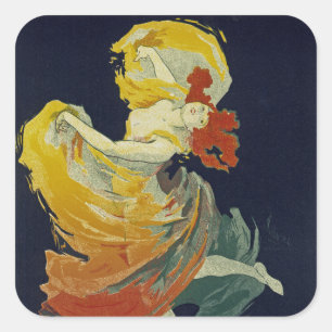 Folies Berger ~ La Loie Fuller Fyrkantigt Klistermärke