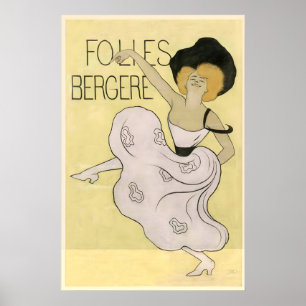 Folies Bergère Kabaré Musikteater Parisisk Teater Poster