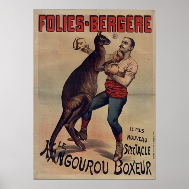 Folies-Bergère, Kangaroo Boxer Poster (Framsidan)