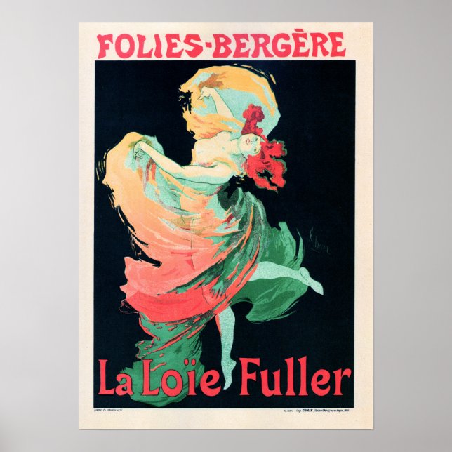 FOLIES BERGERE La Loie Fuller Jules Cheret Poster (Framsidan)