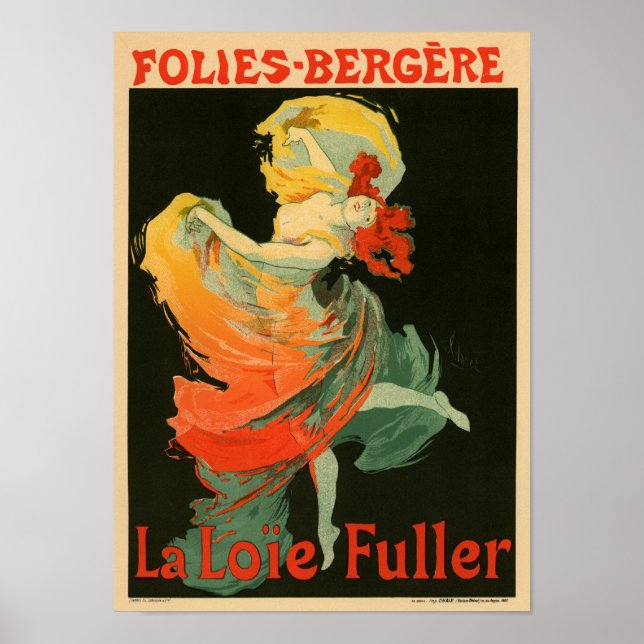 Folies Bergere La Loie Fuller Poster (Framsidan)