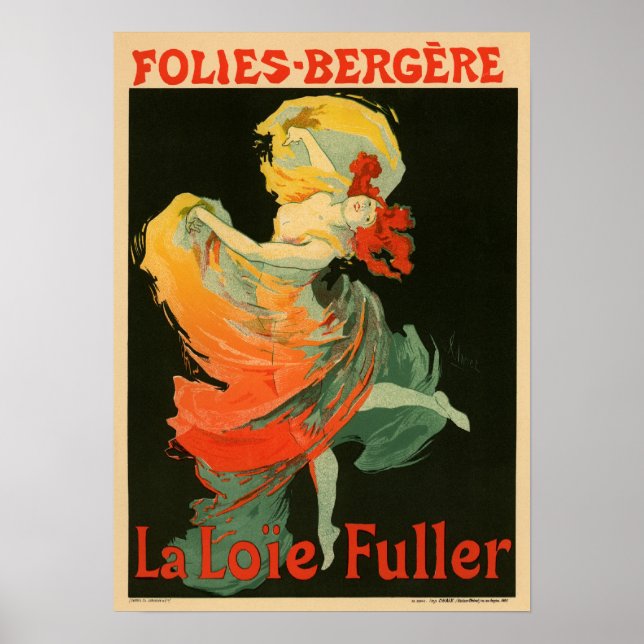 Folies Bergere La Loie Fuller Poster (Framsidan)