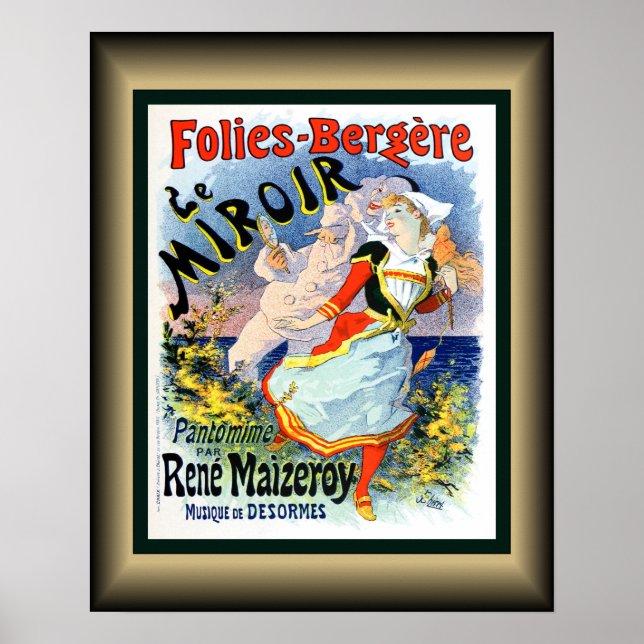 Folies Bergere~Le Miroir~Pantomime Rene Maizeroy~ Poster (Framsidan)