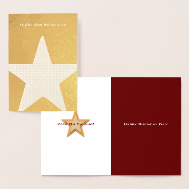 Folikort för grattis på födelsedagen Pappa Folierat Kort (Display)