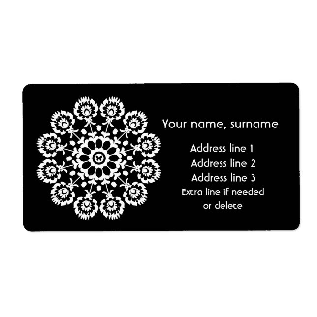 Folin Black - Monochrome Lowicz-etikett Fraktsedel (Framsidan)