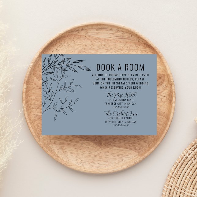 Folium | Dusty Blue | Bröllop Hotels Tilläggskort (Skapare uppladdad)