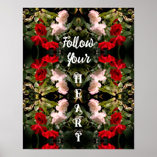 Följ Abstrakten i Heart Ro inspiration Poster (Framsidan)