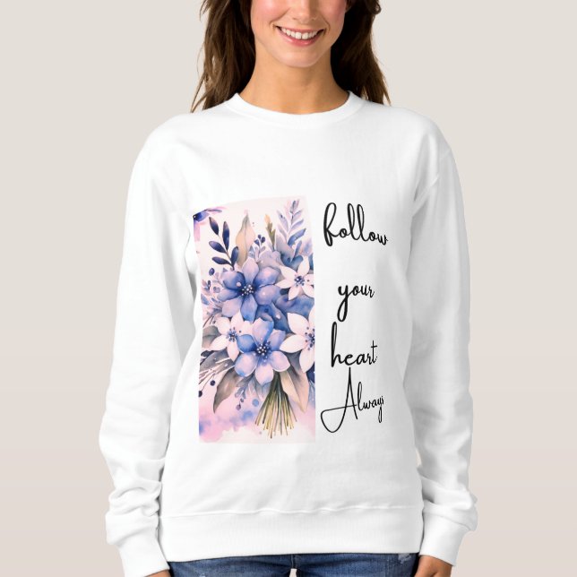 Följ alltid blommigten i hjärtat t shirt (Framsida)