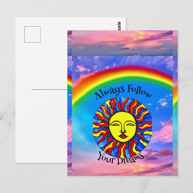 Följ Alltid Dina Drömmar Vykort (Fram/baksida)