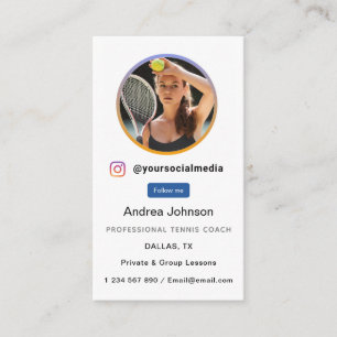 Följ anvisningarna för Tennis Coach Photo Social M Visitkort