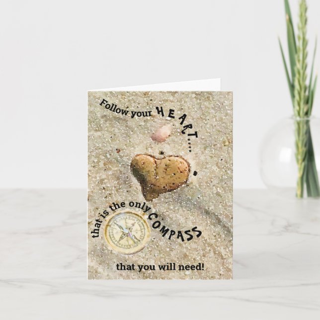 Följ bara din hjärtekompass som du behöver kort (Framsida)