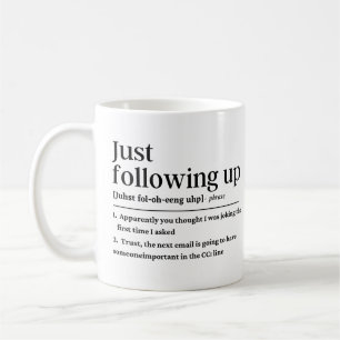 Följ bara upp en lustig definition kaffemugg