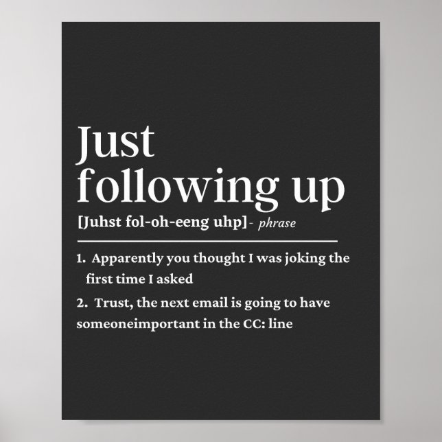 Följ bara upp en lustig definition poster (Framsidan)
