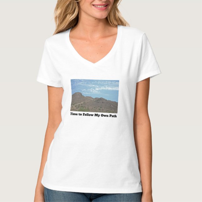 Följ den egna Väg Arizona Photo Desert Student T Shirt (Framsida)