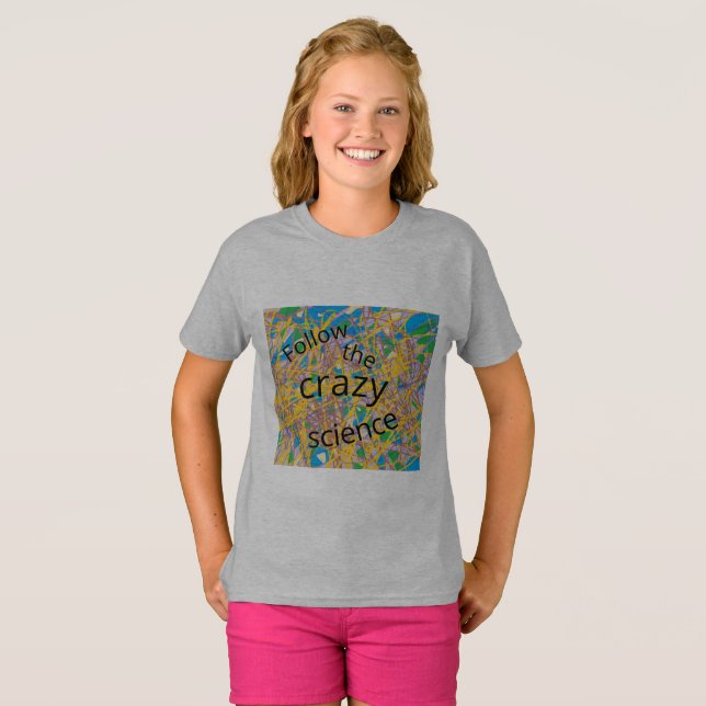 följ den galna vetenskapsföräldralössvarten t shirt (Hel framsida)