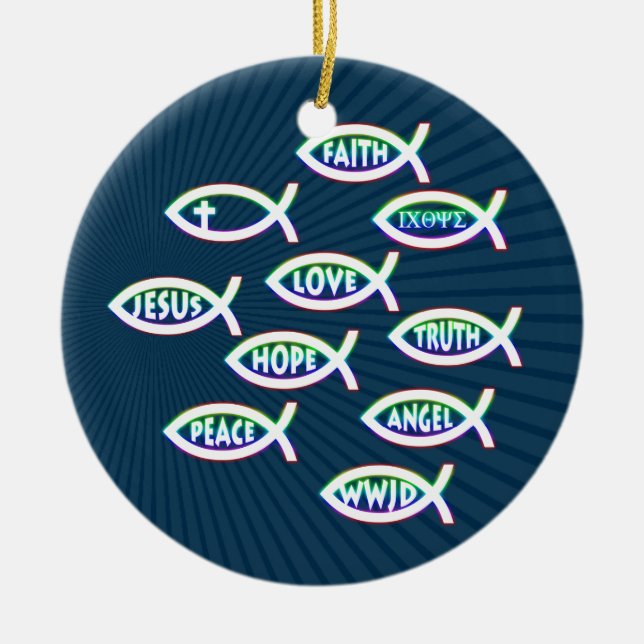 Följ den Jesus | aktien din tro Julgransprydnad Keramik (Framsidan)