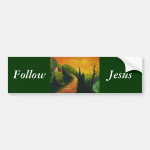 Följ den Jesus bildekalet Bildekal