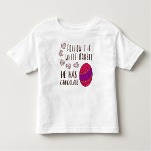 Följ den vita kaninen, den vackra Cute Påsk. T Shirt