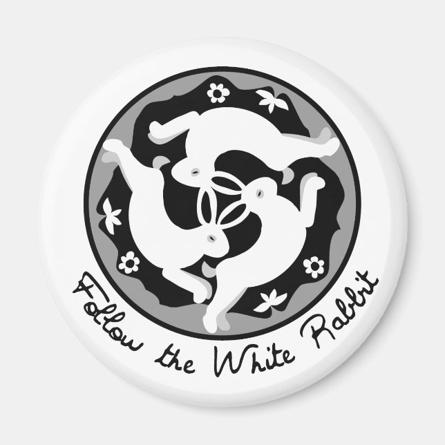 Följ den vita kaninen magnet (Framsidan)