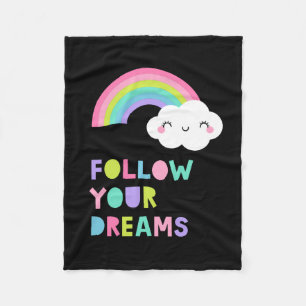 Följ din Dreams Cute Rainbow Cloud Fleecefilt