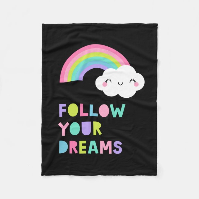 Följ din Dreams Cute Rainbow Cloud Fleecefilt (Framsidan)