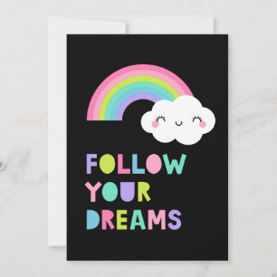 Följ din Dreams Cute Rainbow Cloud Kort