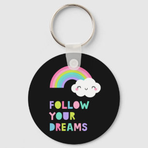 Följ din Dreams Cute Rainbow Cloud Nyckelring