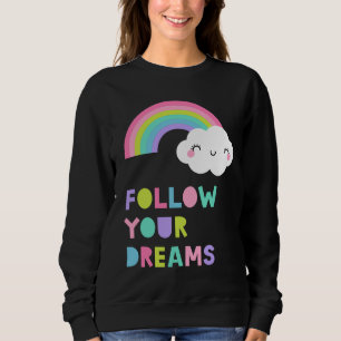 Följ din Dreams Cute Rainbow Cloud T Shirt
