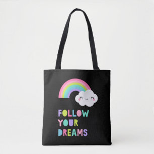 Följ din Dreams Cute Rainbow Cloud Tygkasse