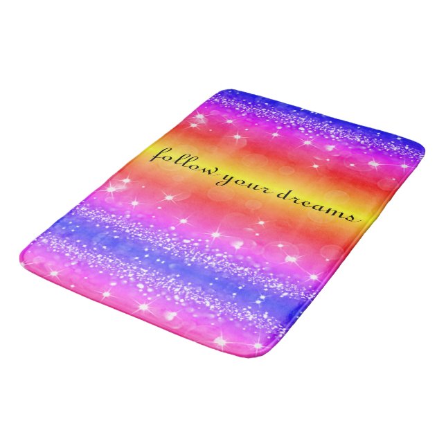 Följ din Dreams Rainbow-Gnistra Bath Mat Badrumsmatta (Vinklad)