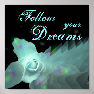 Följ din DreamsTurquoise blåttfjäril steg Poster