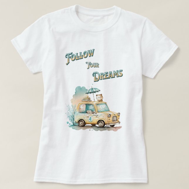 Följ din drömbil. t shirt (Design framsida)