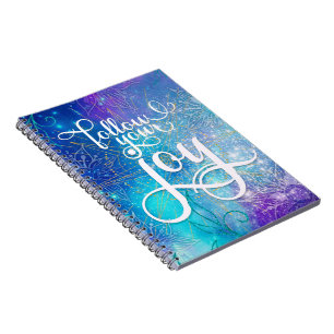 Följ din glädjekonst - Aqua Affirmation Artistry Anteckningsbok