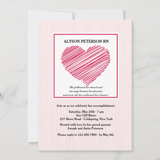 Följ din hjärt- och halssjuksköterska i Studenten Inbjudningar (Framsida)