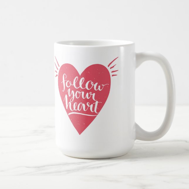 Följ din hjärta kaffemugg (Höger)