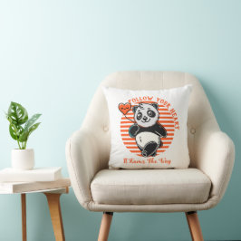 Följ din hjärtepanda Motivering Kudde