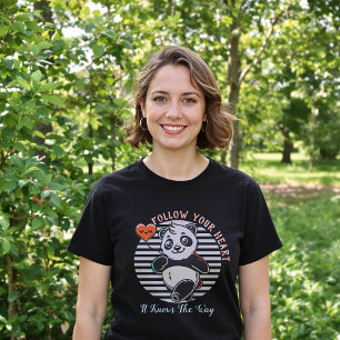 Följ din hjärtepandaskuva inspirerande t shirt