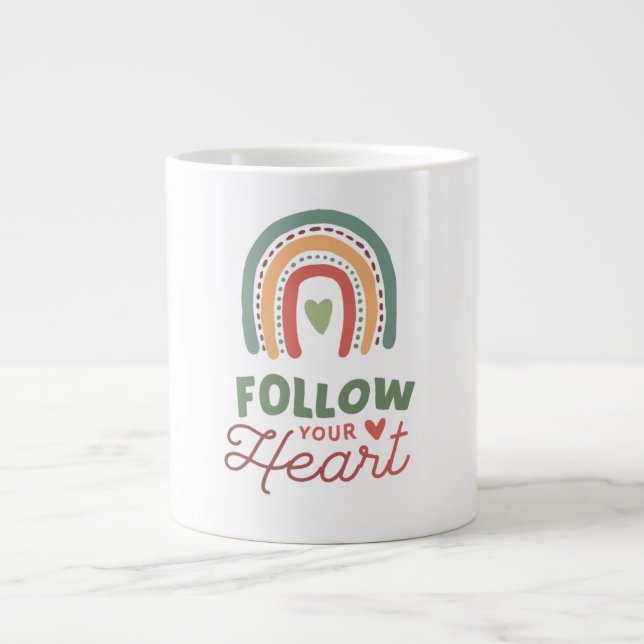 Följ din hjärteretro-stimulerande Desi Jumbo Mugg (Framsidan)