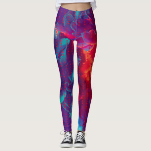 Följ dina Dreams citerar färgblommor Leggings