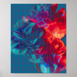 Följ dina Dreams citerar färgblommor Poster