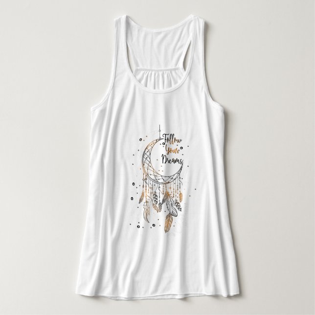 Följ dina Dreams Dreamcatcher Linne Med Racerback (Design framsida)