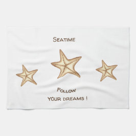Följ dina drömmar akvarell Seatime sjöstjärna Kökshandduk