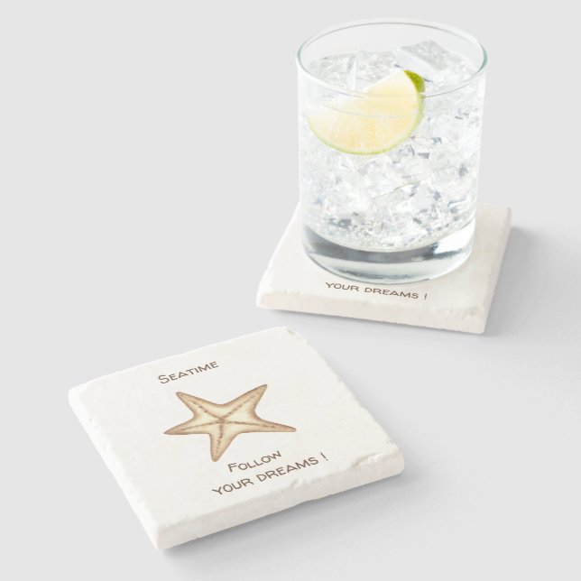 Följ dina drömmar akvarell Seatime sjöstjärna Stenunderlägg (Sidan)