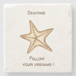 Följ dina drömmar akvarell Seatime sjöstjärna Stenunderlägg