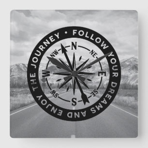 Följ dina drömmar fyrkantig klocka