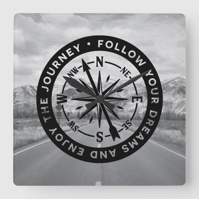 Följ dina drömmar fyrkantig klocka (Framsida)