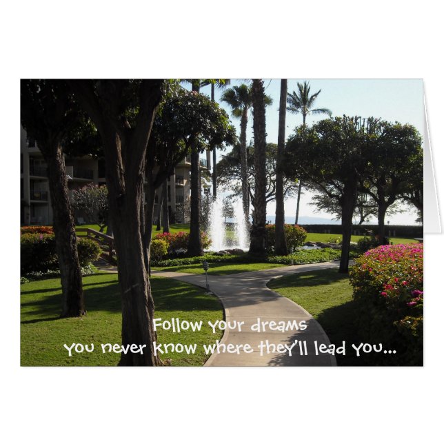 Följ dina drömmar. hälsningskort (Framsidan Horizontal)